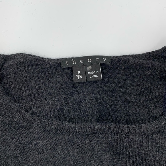 Theory colorblock sweaterdress dress wool blend gray navy blue yellow X-Small XS - Picture 4 of 4